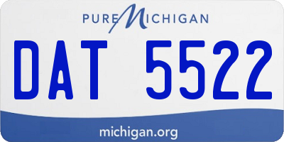 MI license plate DAT5522