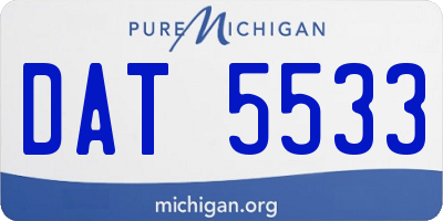 MI license plate DAT5533