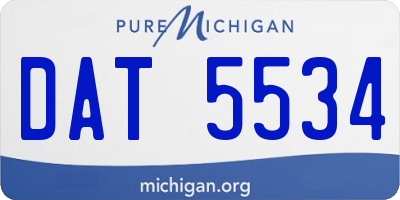 MI license plate DAT5534