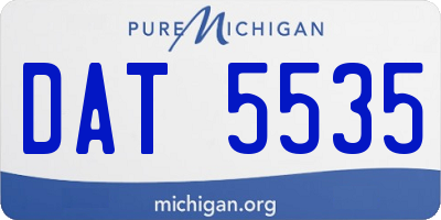 MI license plate DAT5535