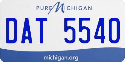 MI license plate DAT5540
