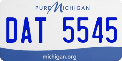 MI license plate DAT5545