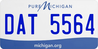 MI license plate DAT5564