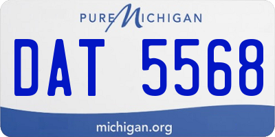MI license plate DAT5568