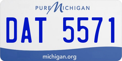 MI license plate DAT5571