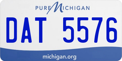 MI license plate DAT5576