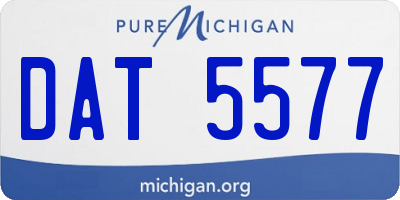 MI license plate DAT5577