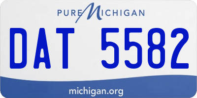 MI license plate DAT5582