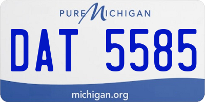 MI license plate DAT5585