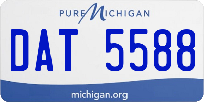 MI license plate DAT5588