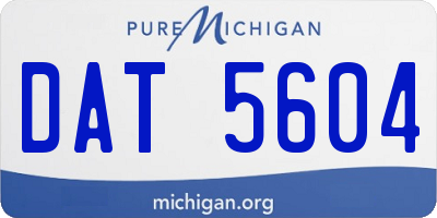 MI license plate DAT5604