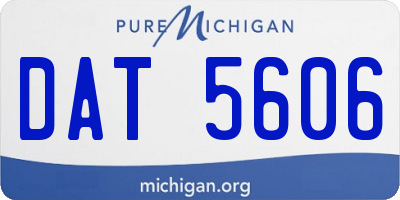 MI license plate DAT5606
