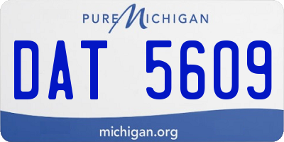 MI license plate DAT5609