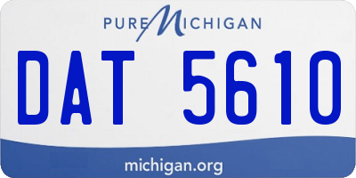 MI license plate DAT5610
