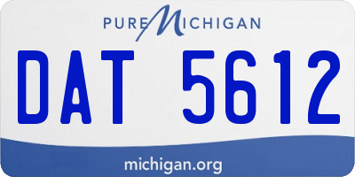 MI license plate DAT5612