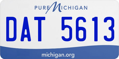 MI license plate DAT5613