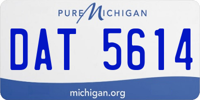 MI license plate DAT5614