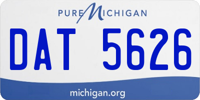 MI license plate DAT5626