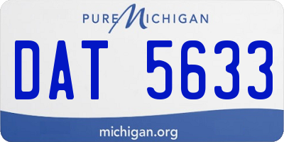 MI license plate DAT5633