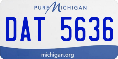MI license plate DAT5636