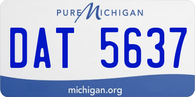 MI license plate DAT5637