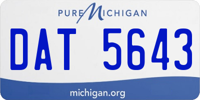 MI license plate DAT5643
