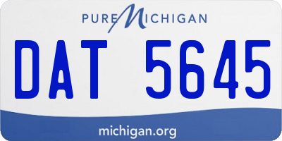 MI license plate DAT5645