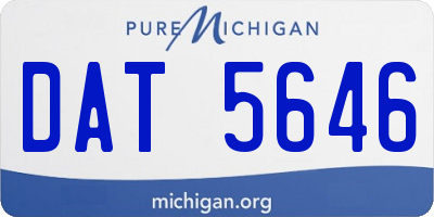 MI license plate DAT5646