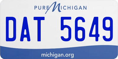 MI license plate DAT5649
