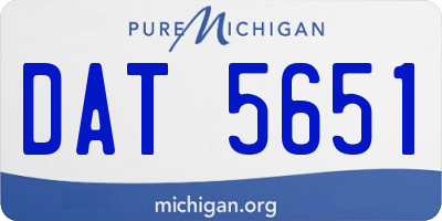 MI license plate DAT5651