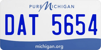 MI license plate DAT5654