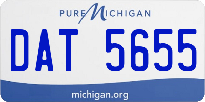 MI license plate DAT5655