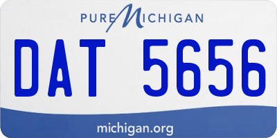 MI license plate DAT5656