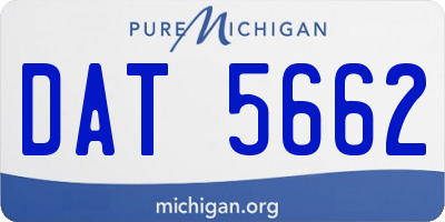 MI license plate DAT5662