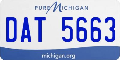 MI license plate DAT5663