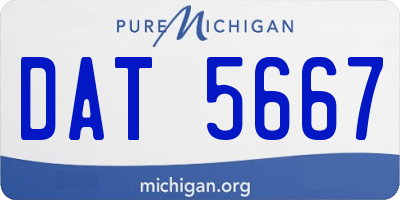 MI license plate DAT5667