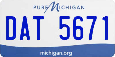 MI license plate DAT5671