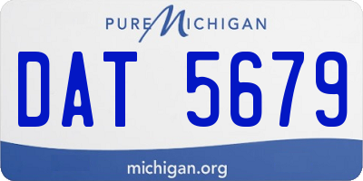 MI license plate DAT5679