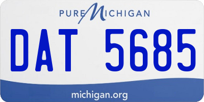 MI license plate DAT5685