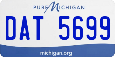 MI license plate DAT5699
