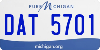 MI license plate DAT5701