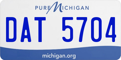 MI license plate DAT5704