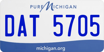 MI license plate DAT5705