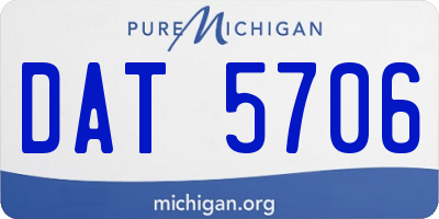 MI license plate DAT5706