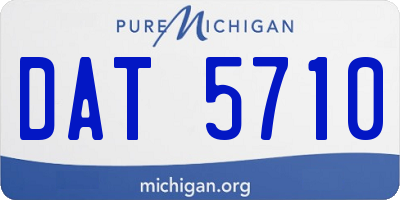 MI license plate DAT5710