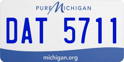 MI license plate DAT5711
