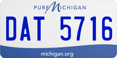 MI license plate DAT5716