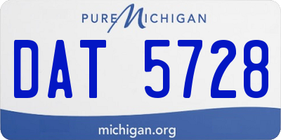 MI license plate DAT5728