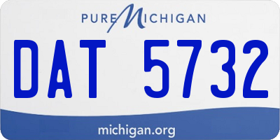 MI license plate DAT5732