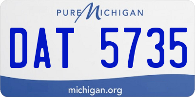 MI license plate DAT5735